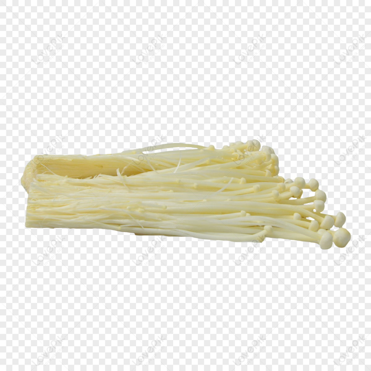 A Flat Cluster Of Fresh Enoki Mushrooms Flammulina Velutipes Tiled Png