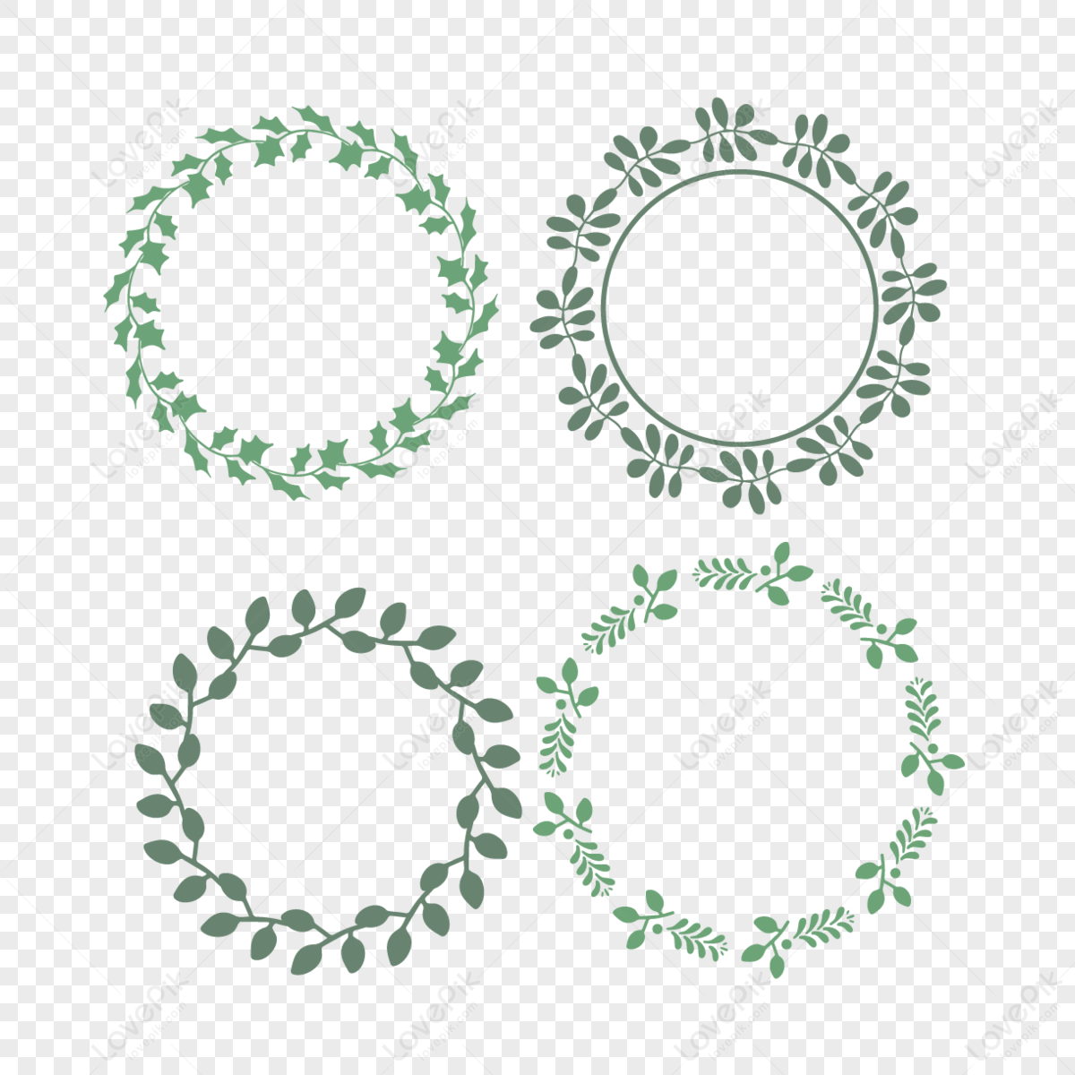 Svg Green Hand Painted Leaves Round Border Hands Leaves Leaf Png