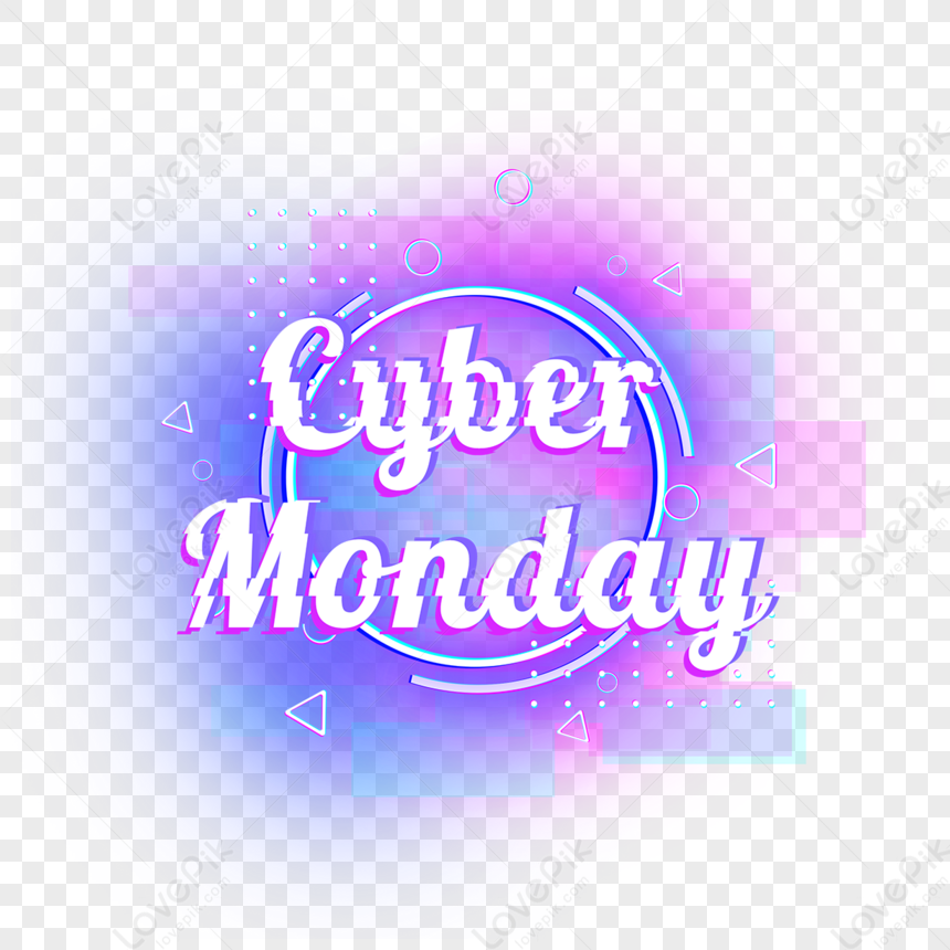 Purple Blue White Neon Glitch Shopping Border Cybermonday Neon Fault