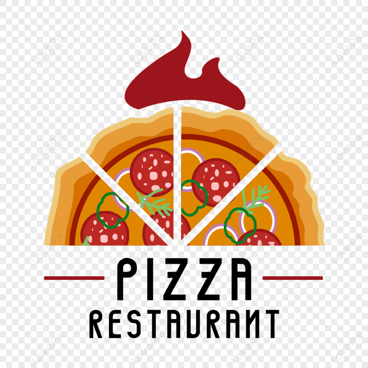 Pizza Restaurant Tomato Pizza Half Cut Dinner Meal PNG Transparent