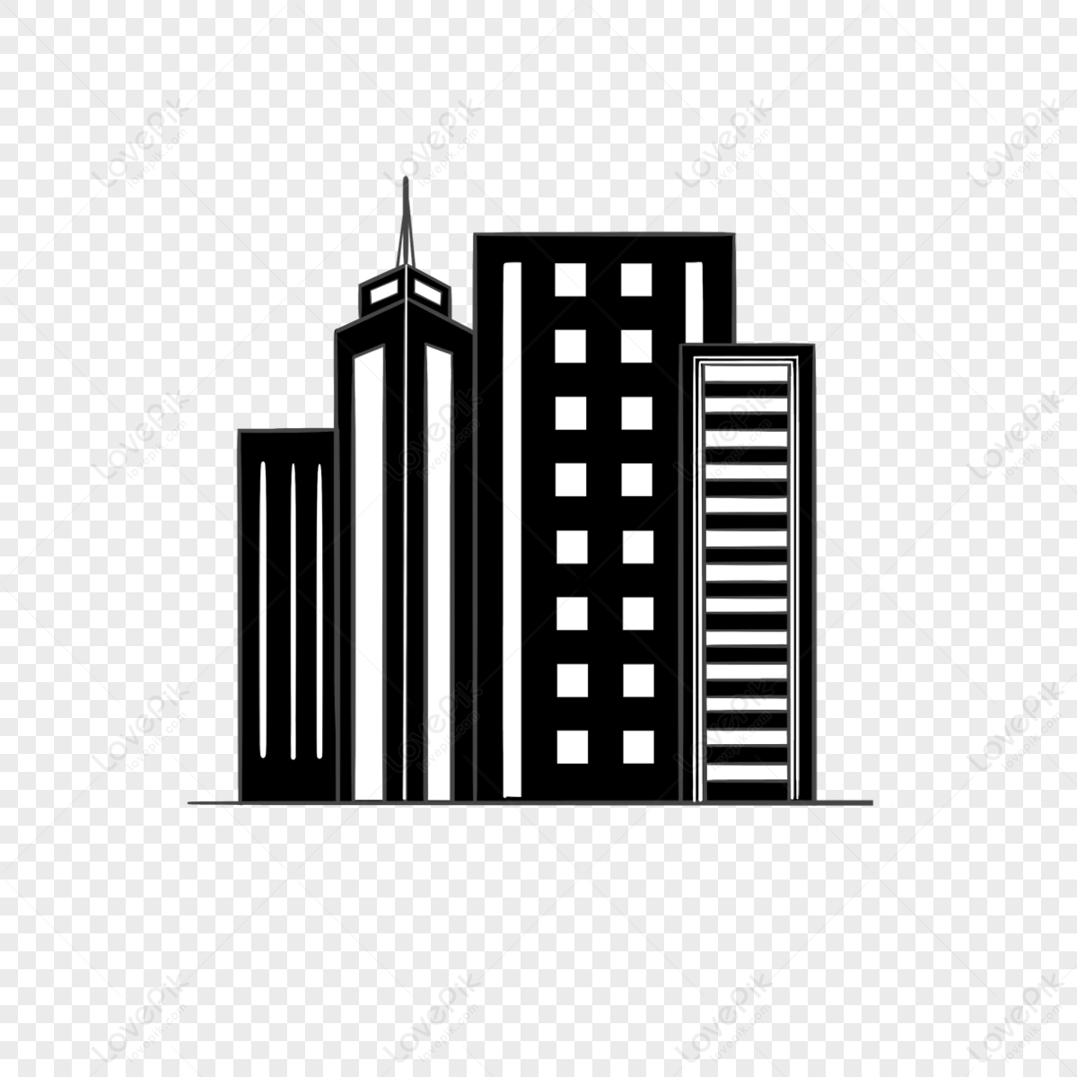 Black Office Building Clipart Black Architecture PNG Transparent Image