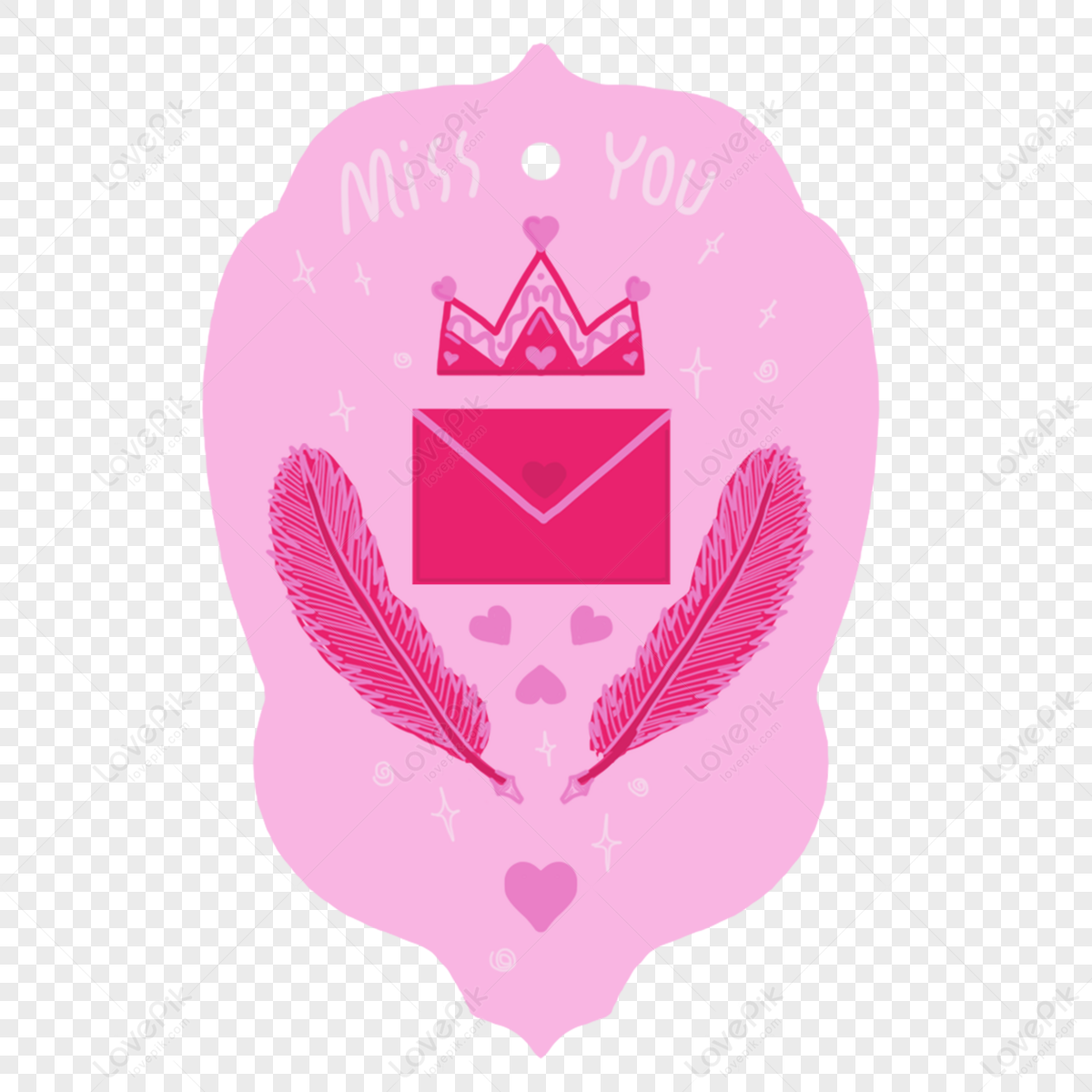 Crown Love Letter Pink Na Mga Tag Ng Araw Ng Mga Puso Tanda Araw