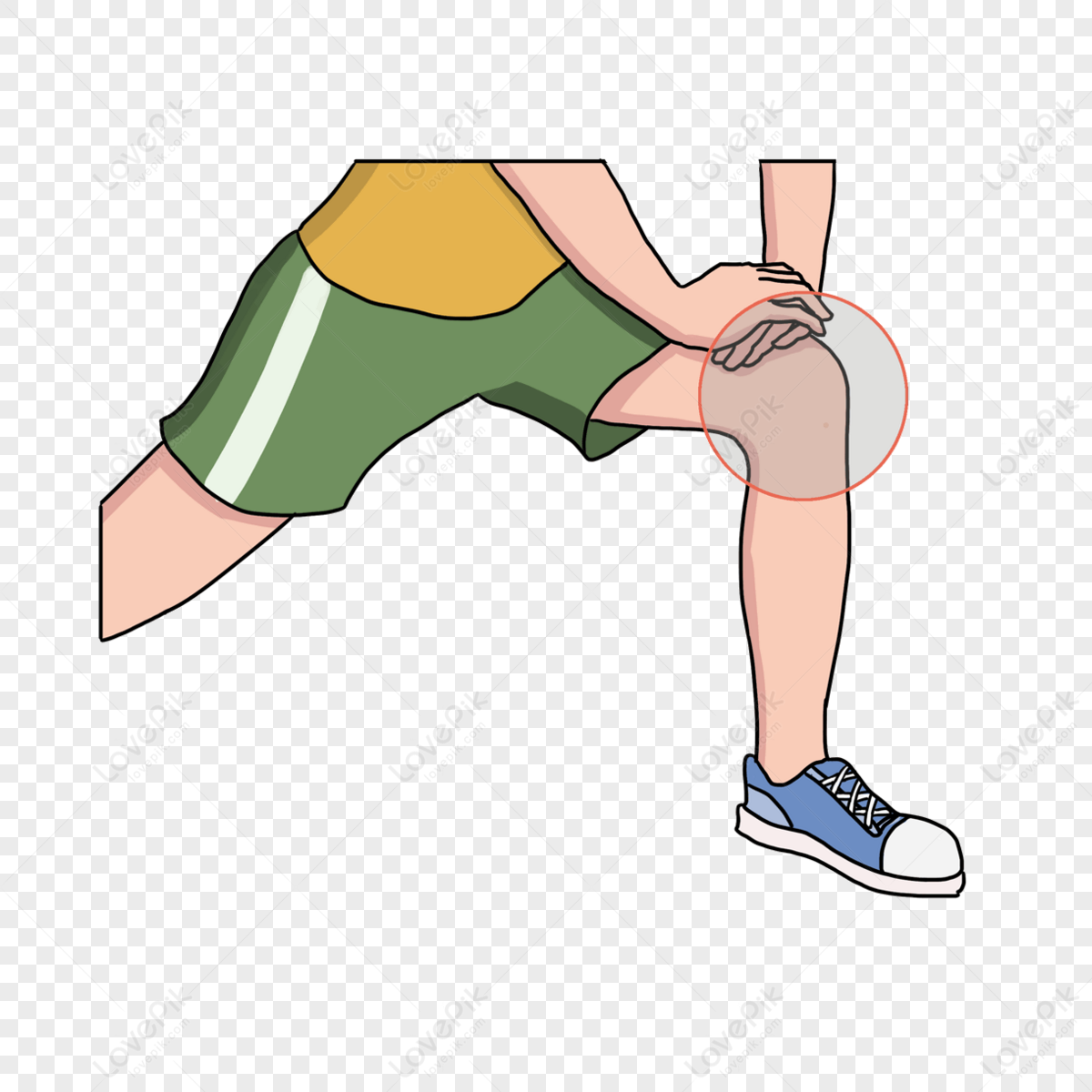 Character Knee Exercise Clip Art Bending Characters Knee Joint PNG