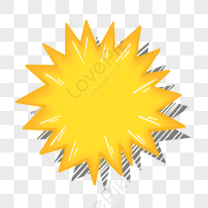 Yellow Cartoon Style Starburst Clipart Yellow Shadow Explosion