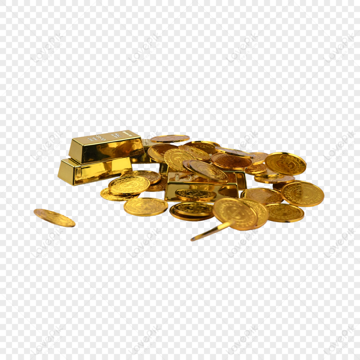 Wealth Coin Currency Gold Bar Gold Coin Pile Piles Bullion Png