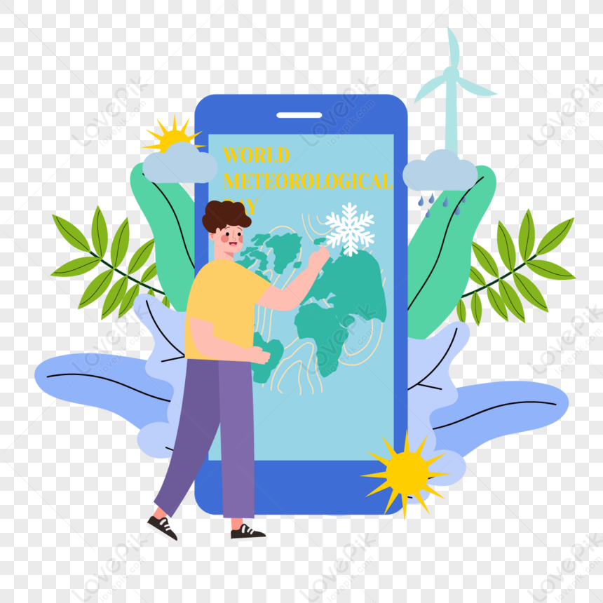 World Meteorological Day Mobile Illustration The Weather Plant