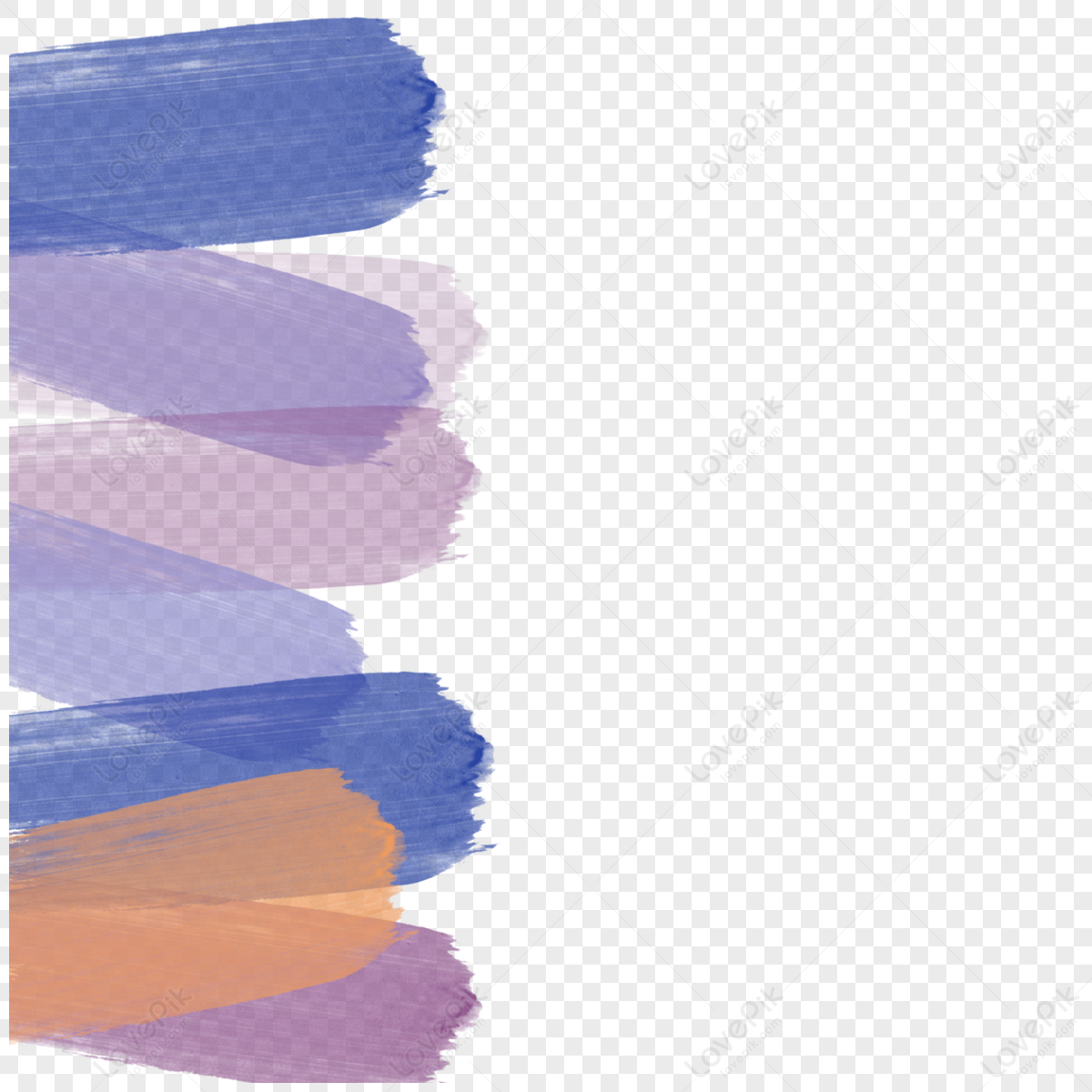 Blue Purple Watercolor Brush Border Smear Pigment Watercolor Brushes