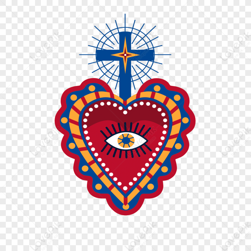 Religious Cross Sacred Heart Cartoon Catholic Eye Png Hd Transparent