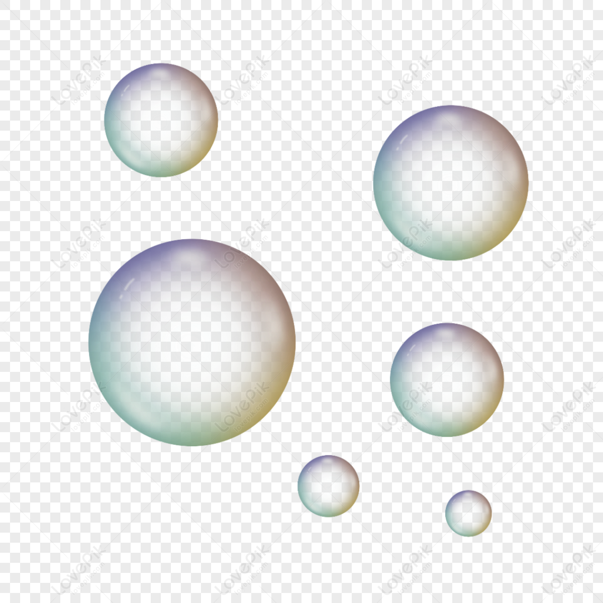 Colorful Transparent Bubble Floating Element Floating Bubbles Colorful