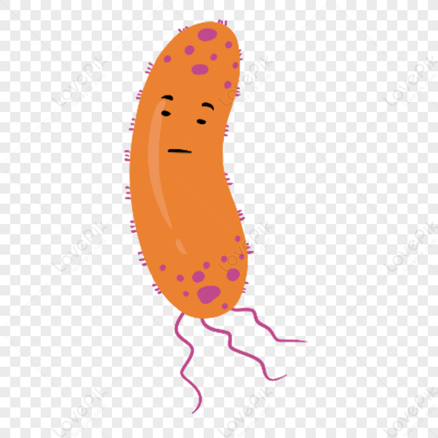 Orange Purple Simpleng Hugis Cartoon Virus Bacteria Mga Lilang Hugis