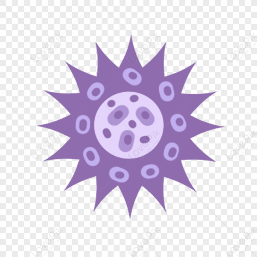 Purple Explosion Simple Shape Cartoon Virus Bacteria Shapes Simple