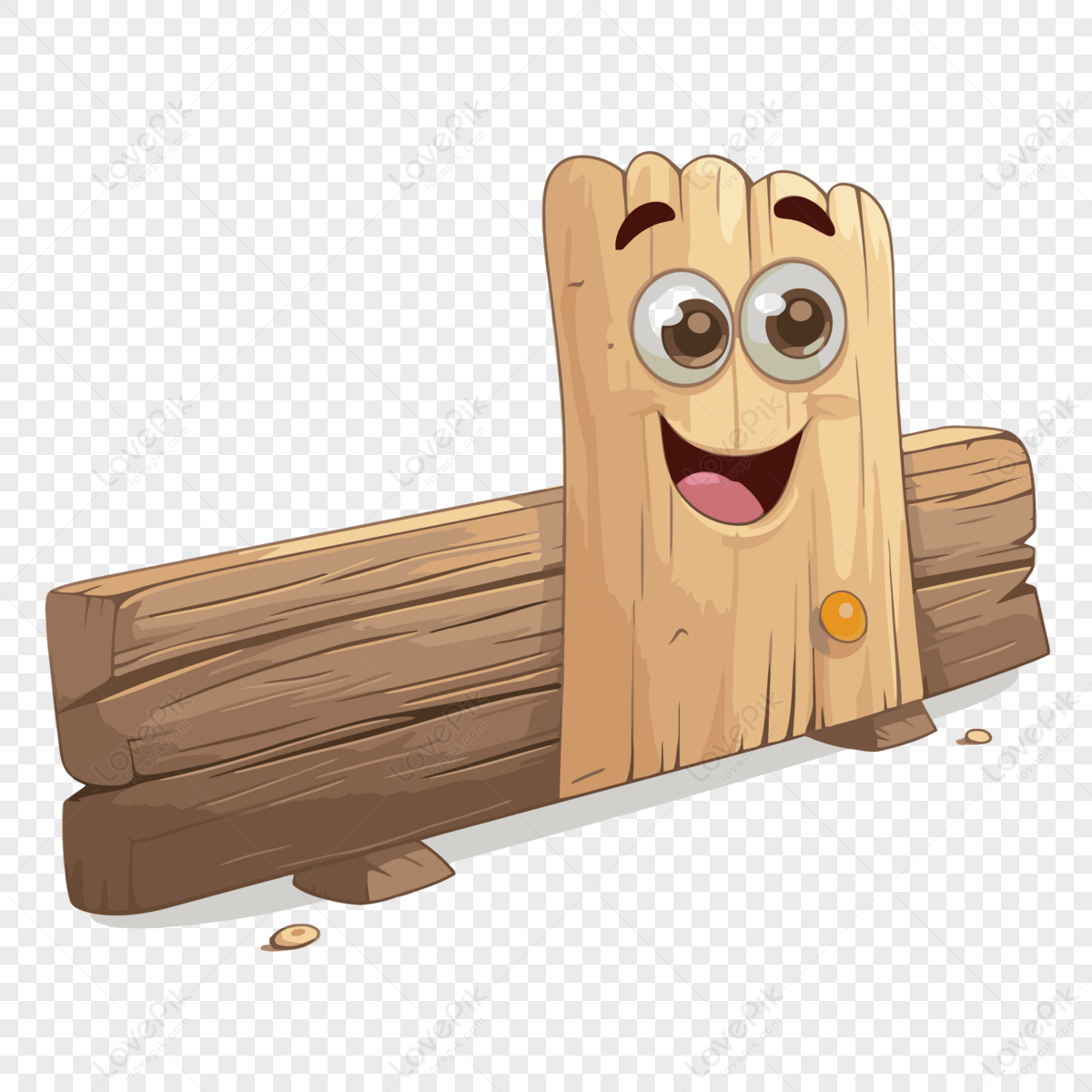 Wooden Plank Vector Cartoon Sticker Png Transparent Image And Clipart