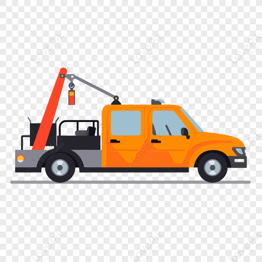 Silhouette Flatbed Tow Truck Vector Sticker Cartoon Towing Png