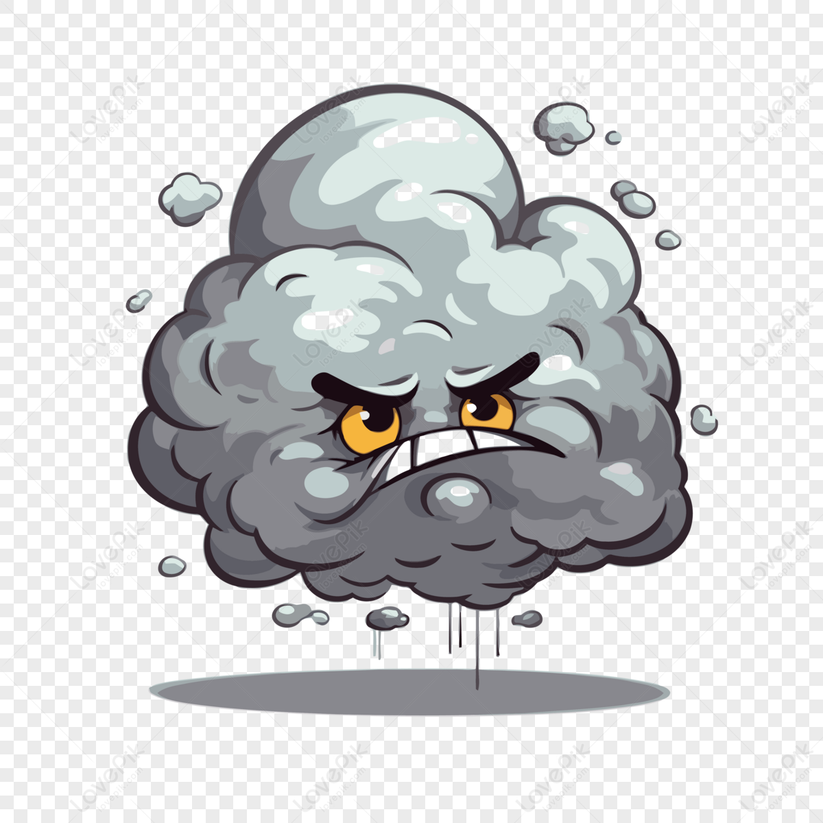 Storm Cloud Vector Sticker Cartoon Png Transparent Background And