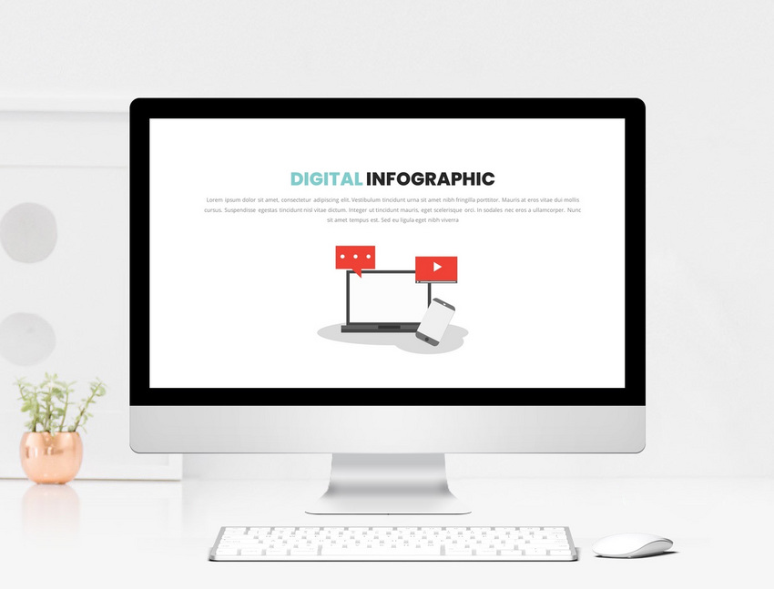 Digital Infographic Powerpoint Pptx, leaflet, annual, marketing