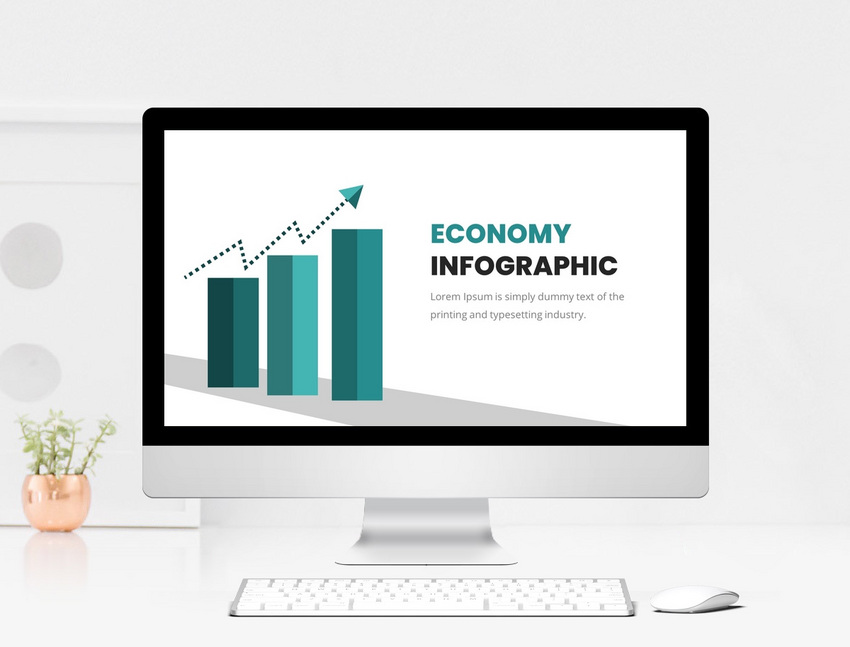 Economy Infographic Powerpoint Pptx, leaflet, annual, marketing