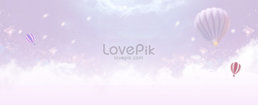 Romantic dream sky hot air balloon cloud e-commerce banner, Romantic, dream, sky Background