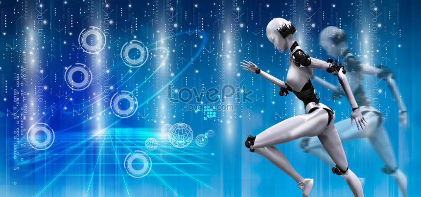 prøve bifald Aske Blue intelligent robot running banner creative image_picture free download  605595001_lovepik.com