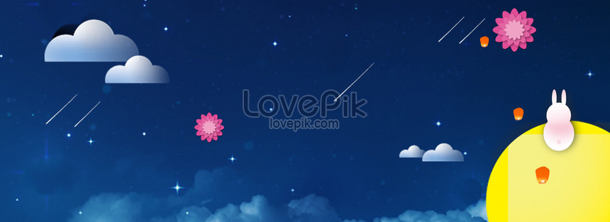 Mid Autumn Festival Blue Cartoon Beautiful Starry Sky Background Backgrounds Image Picture Free Download 605649235 Lovepik Com