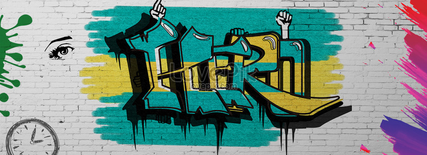 Creative Synthetic Graffiti Wall Background Background Download Free Banner Background Image On Lovepik
