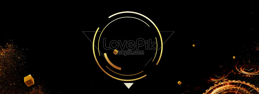 Black Gold Atmosphere Fashion Gold Geometric Background Banner ...