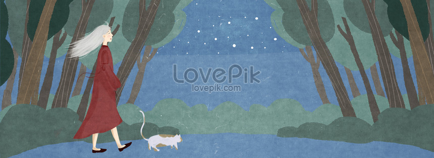 秋の夜の散歩イラスト風背景イメージ 背景 Id Prf画像フォーマットpsd Jp Lovepik Com