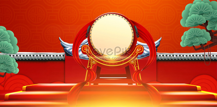 Drum Red Happy New Year Banner Background Download Free | Banner Background  Image on Lovepik | 605722294