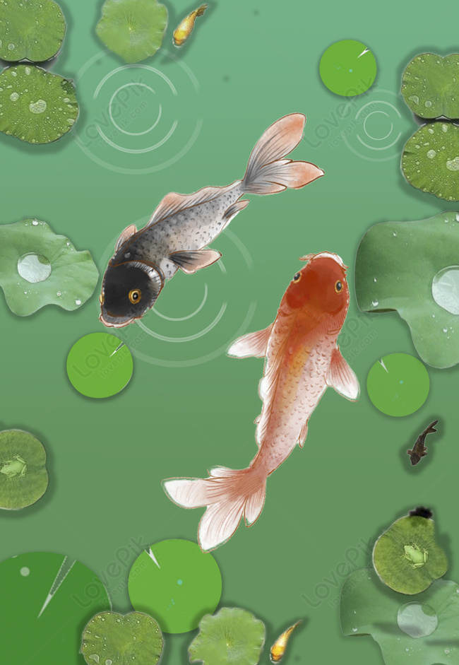 Ancient Style Koi Poster Background Download Free  Poster 