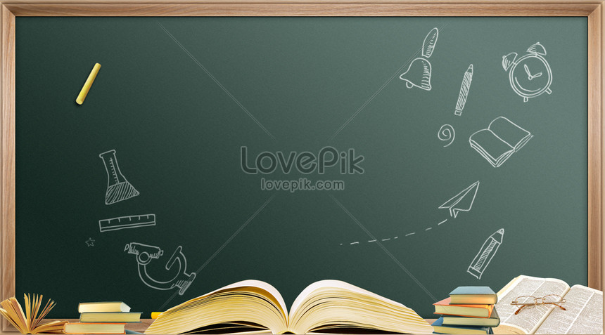 School education blackboard background, vector, texture, green Background