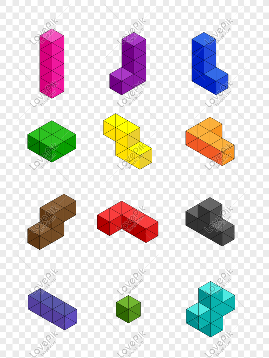 Hình ảnh Minh Họa Vector Tetris 3d PNG Miễn Phí Tải Về - Lovepik