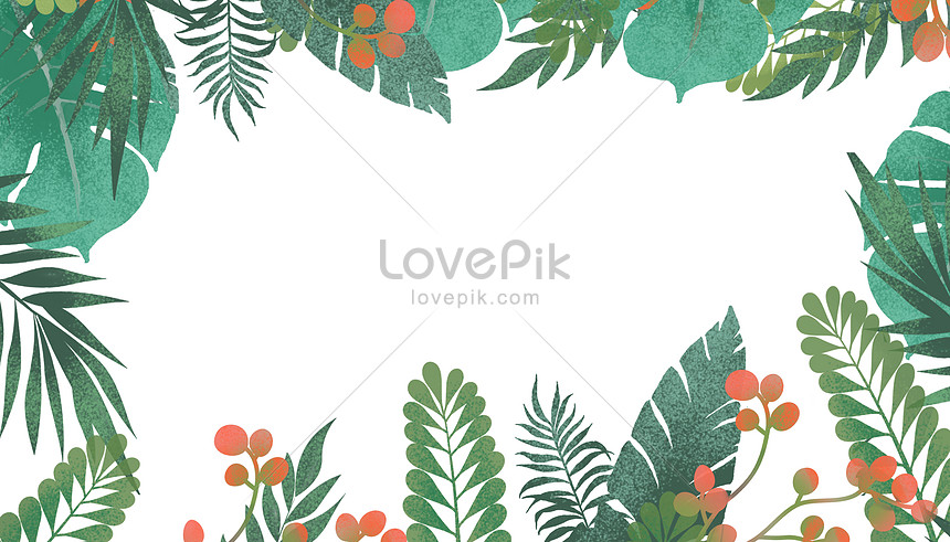 夏の水彩画の植物の葉の背景イメージ 図 Id Prf画像フォーマットpsd Jp Lovepik Com