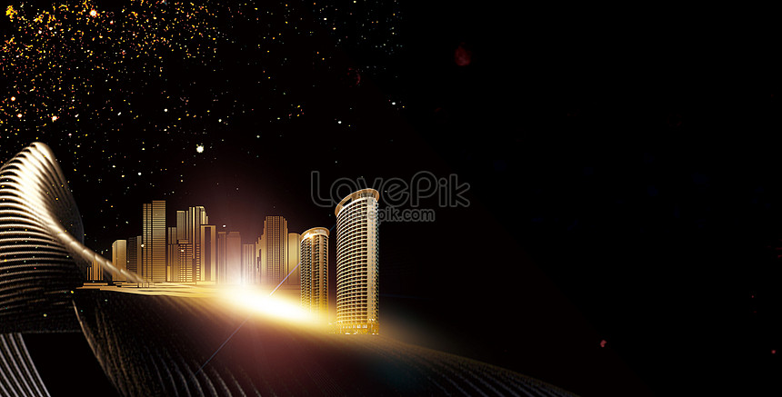 Real estate black gold poster background creative image_picture free  download 