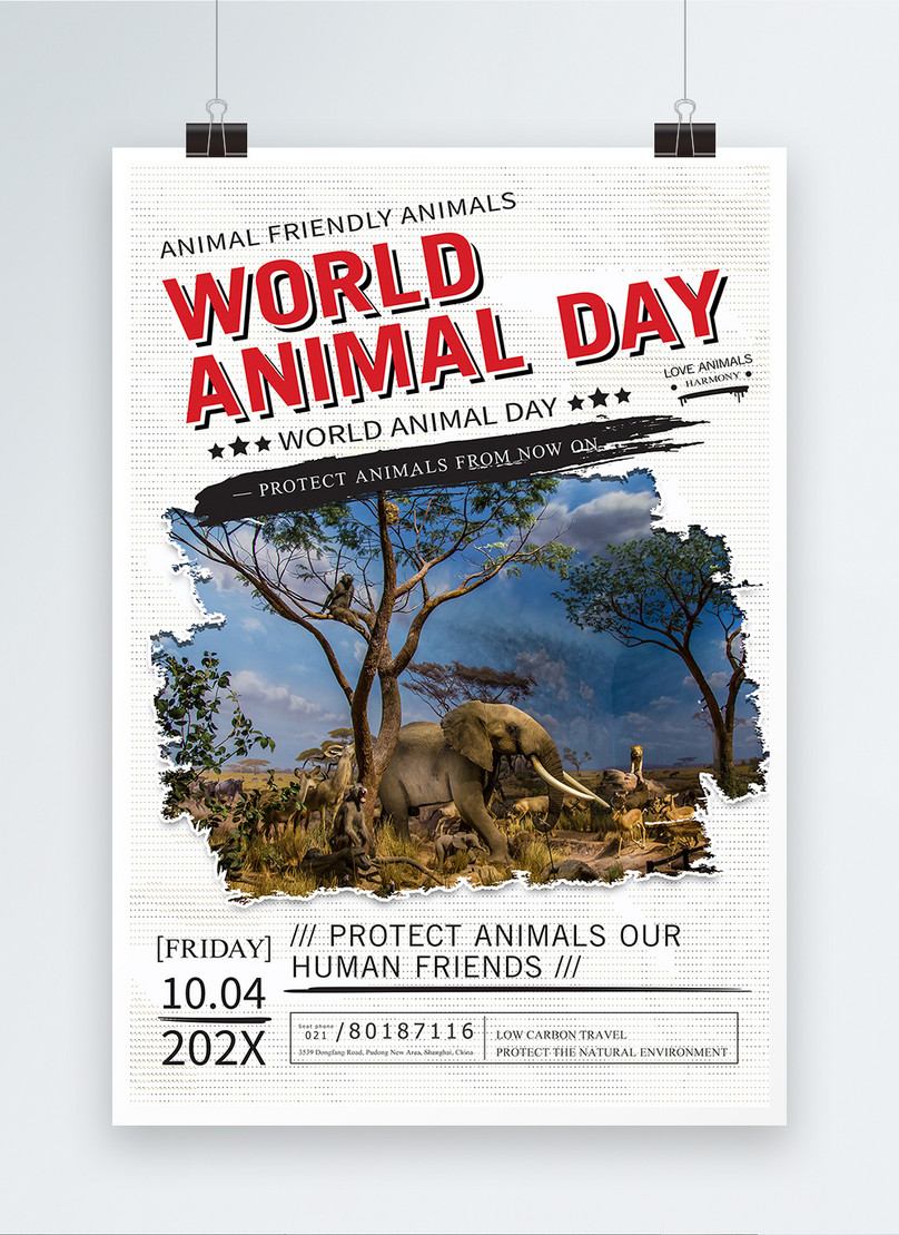 World animal day conservation animals poster template image_picture free  download 