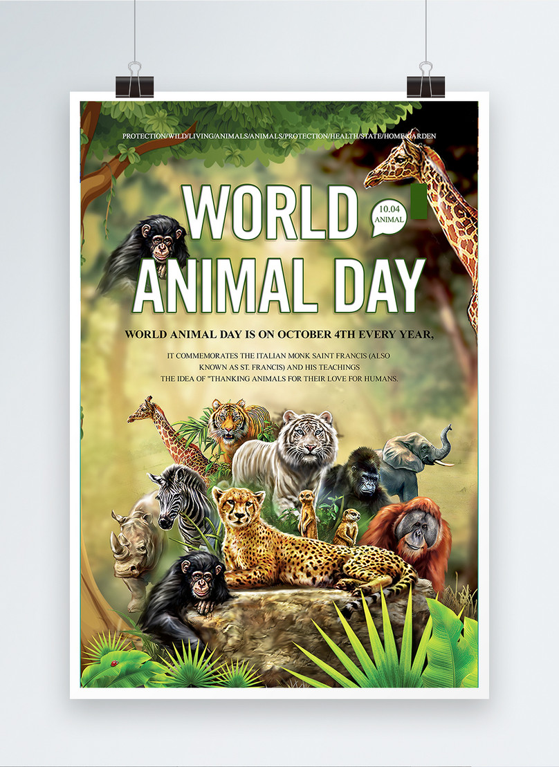 Thousands of nets original world animal day poster template image_picture  free download 