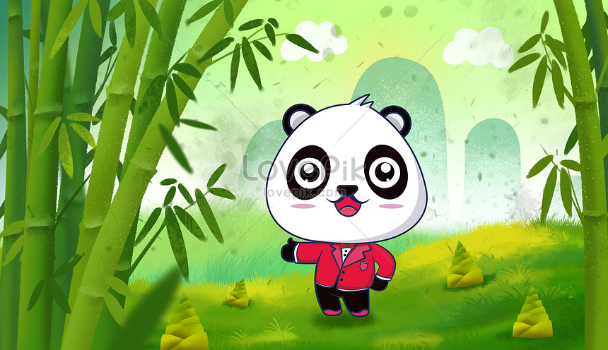 Selamat Panda Kecil Di Hutan Bambu Gambar Unduh Gratis