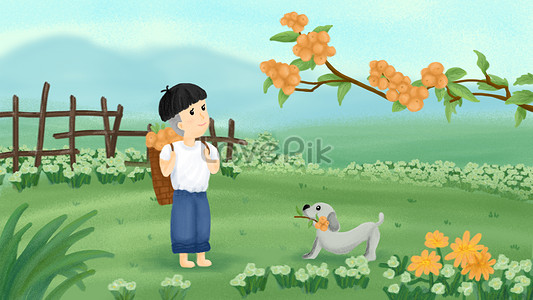 Spring summer labor day field hand holding skull girl hand drawn  illustration image_picture free download 