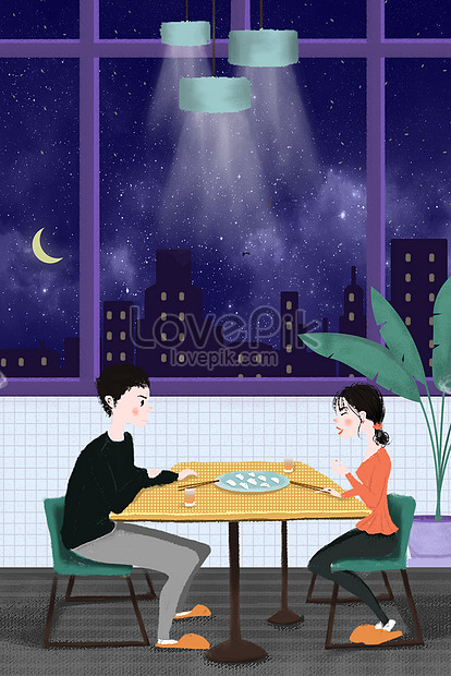 手描きのテーブルの日の甘いデートカップルの背景イメージ 図 Id Prf画像フォーマットjpg Jp Lovepik Com