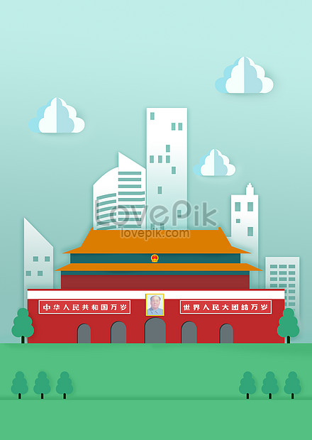 Du Lịch Mùa Hè Bắc Kinh Tiananmen Flat Cartoon Cảnh Hình ảnh | Định dạng  hình ảnh JPG 630004055