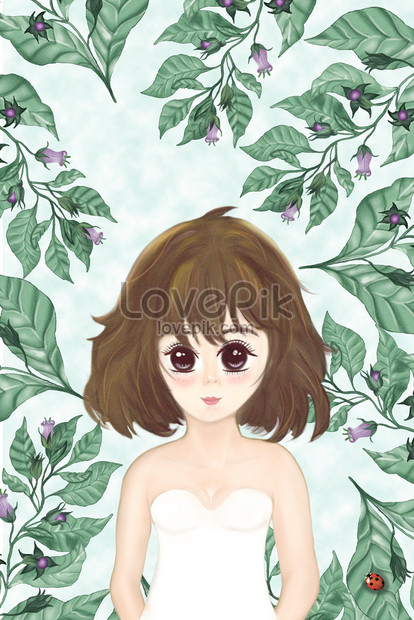 新鮮な夏のかわいい女の子のイラストイメージ 図 Id Prf画像フォーマットjpg Jp Lovepik Com