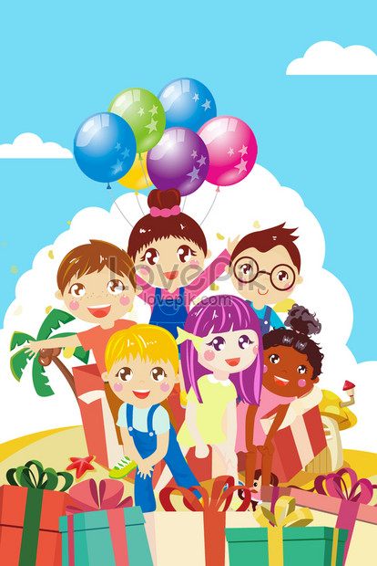 Cartoon childrens day, happy gift, play illustration illustration  image_picture free download 