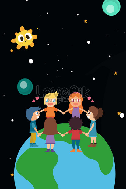 Cartoon childrens day on earth childrens unity playing illustr illustration  image_picture free download 