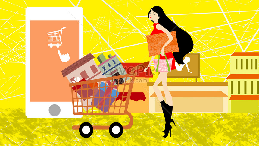 Cart shopping internet illustration illustration image_picture free ...