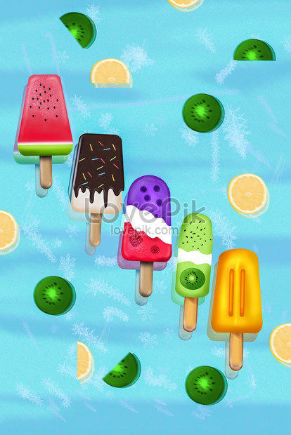 夏のフルーツ美味しいアイスクリームのイラストイメージ 図 Id Prf画像フォーマットjpg Jp Lovepik Com