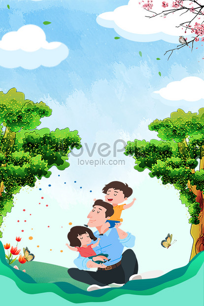 Feliz Día Del Padre Dibujado A Mano árbol Azul Cielo Nubes Blanc | PSD  ilustraciones imagenes descarga gratis - Lovepik