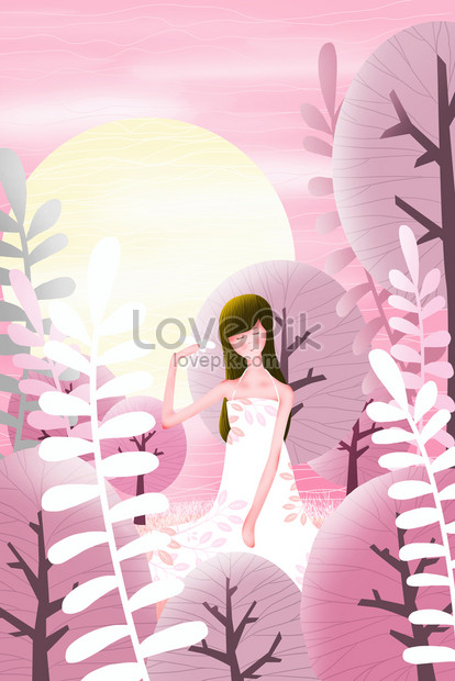 夏の月光の女の子イラストイメージ 図 Id Prf画像フォーマットjpg Jp Lovepik Com