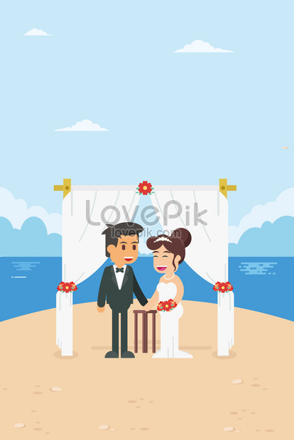 海沿いのロマンチックな結婚式のイラストイメージ 図 Id Prf画像フォーマットjpg Jp Lovepik Com