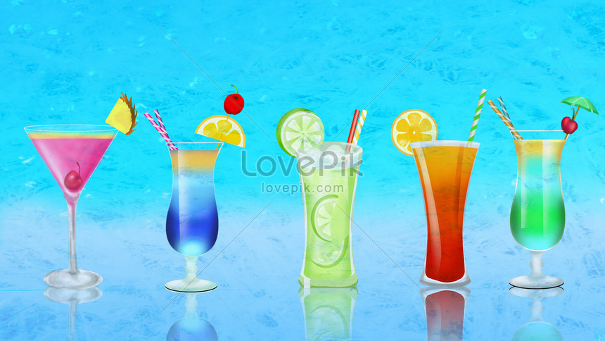 夏のカラフルなジュースカクテルイラストイメージ 図 Id Prf画像フォーマットjpg Jp Lovepik Com
