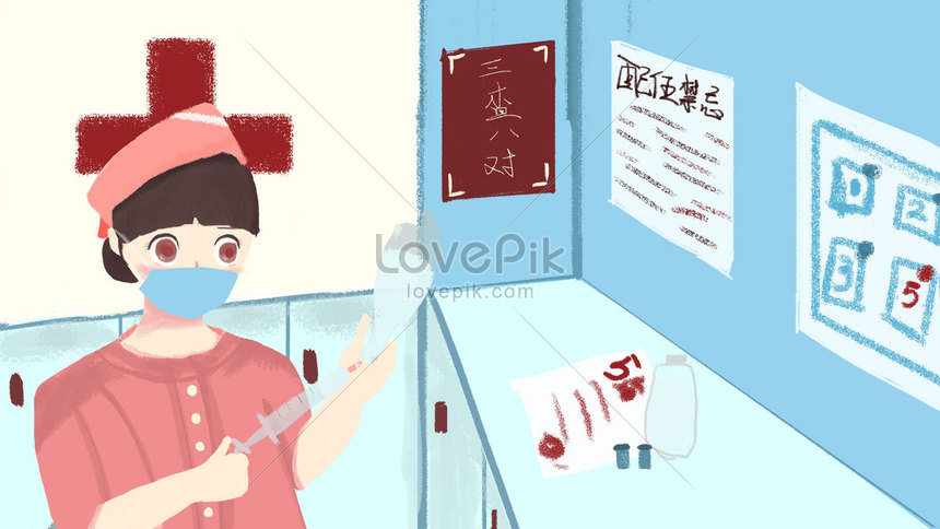 Hospital nurses daily work dispensing illustration image_picture free  download 