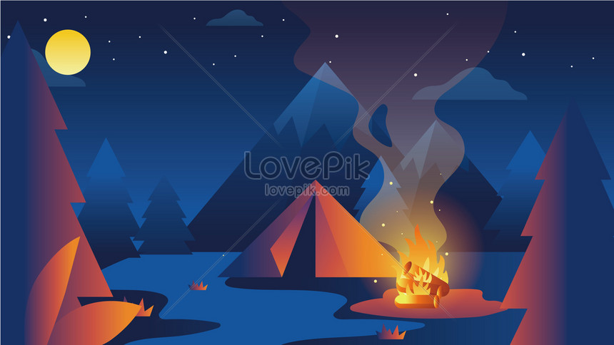 Cartoon outdoor camping illustration illustration image_picture free  download 