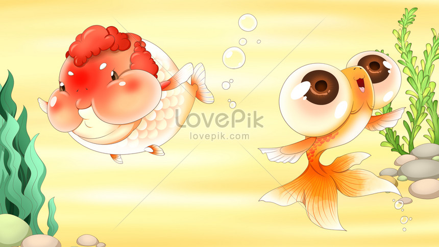 かわいい要素金魚背景イラスト イラスト素材 無料ダウンロード Lovepik